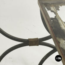 Load image into Gallery viewer, Stackable metal and glass coffee tables, 1940s
