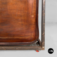 Load image into Gallery viewer, Wardrobe in brown leather and metal, 1980s
