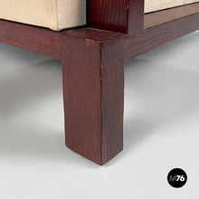 将图片加载到图库查看器，Armchair in wood and beige fabric, 1930s
