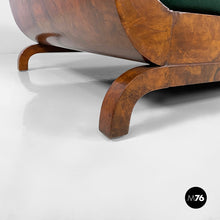Carica l&#39;immagine nel visualizzatore di Gallery, Daybed in green fabric and wood, 1940s
