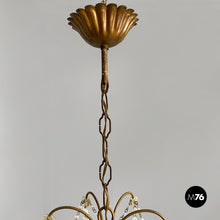 Load image into Gallery viewer, Chandeliers in pink glass and brass, early 1900s
