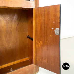 Wooden bar cabinet with lamp, 1940s