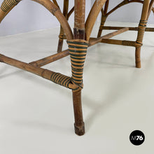 Load image into Gallery viewer, Two-seater outdoor bench in rattan, early 1900s
