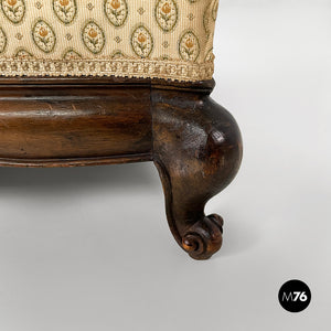 Armchairs in wood and fabric, 1930s