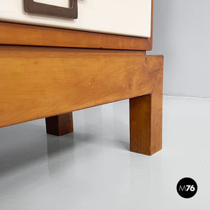 Sideboard in wood, brass and glass, 1940s
