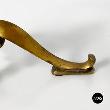 Load image into Gallery viewer, Coffee table in brass and wood with marble effect, 1960s
