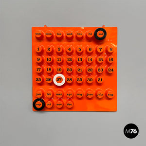 Wall perpetual orange calendar by Giorgio Della Beffa for Ring A Date, 2000-2010s