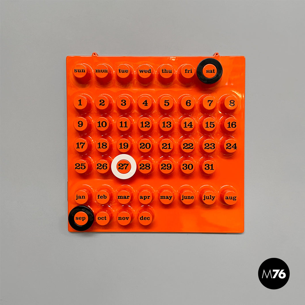 Wall perpetual orange calendar by Giorgio Della Beffa for Ring A Date, 2000-2010s