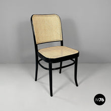 Load image into Gallery viewer, Chair in straw and black wood, 1980s
