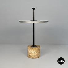 将图片加载到图库查看器，Coffee table in metal, formica and travertine, 1980s

