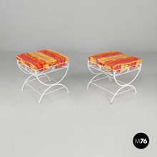 将图片加载到图库查看器，White iron stools, 1960s

