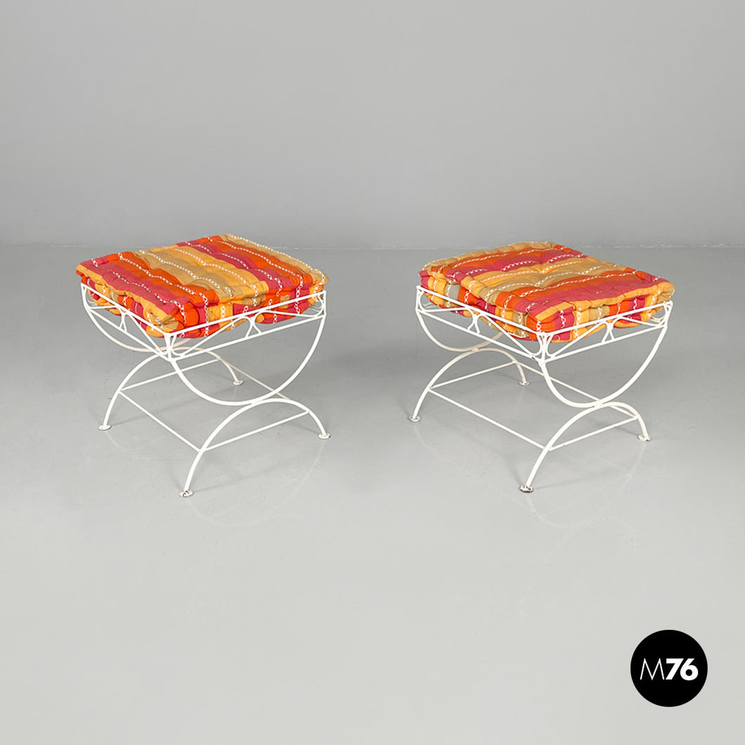 White iron stools, 1960s