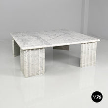 Load image into Gallery viewer, Rectangular coffe table in white marble by Carlo Scarpa, 1980s
