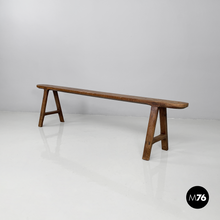 Carica l&#39;immagine nel visualizzatore di Gallery, Narrow solid wood bench, 1930s
