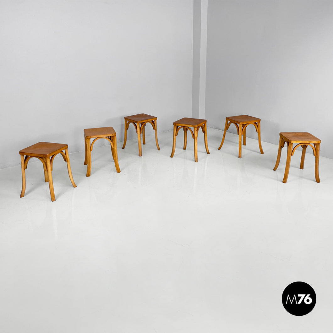 Wooden stools by Luterma, 1950s