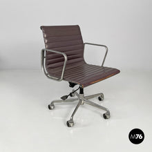Load image into Gallery viewer, Dark grey leather office chair by Charles and Ray Eames for ICF, 1970s
