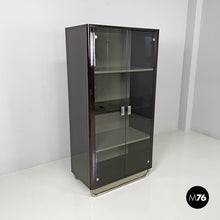 Load image into Gallery viewer, Wooden black lacquered wardrobe, 1970s
