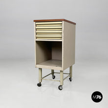 Load image into Gallery viewer, Metal chest of drawers with casters, 1950s
