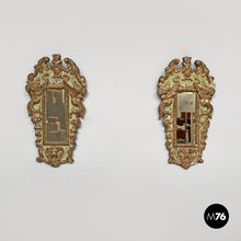 Load image into Gallery viewer, Mirrors in golden and light green wood, 1900s
