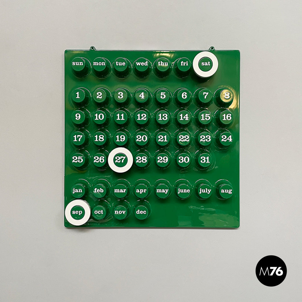 Wall perpetual green calendar by Giorgio Della Beffa for Ring A Date, 2000-2010s