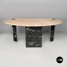 Load image into Gallery viewer, Wall console in black and pink marble, 1980s
