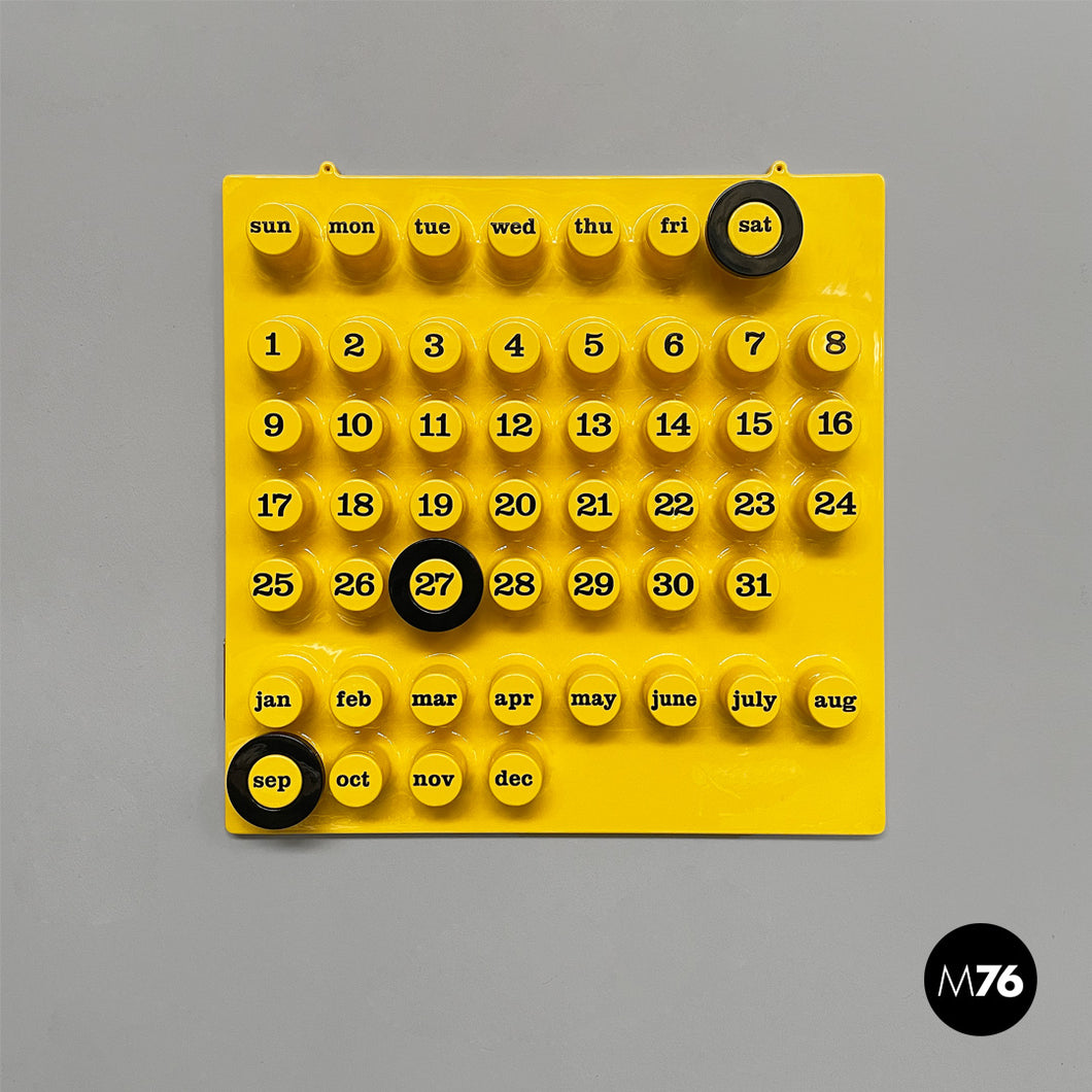 Wall perpetual yellow calendar by Giorgio Della Beffa for Ring A Date, 2000-2010s