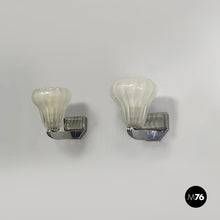 画像をギャラリービューアに読み込む, Wall lamps in glass and metal, 1930s

