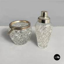 Charger l'image dans la galerie, Glass and metal cocktail shaker and ice bucket,  1960s
