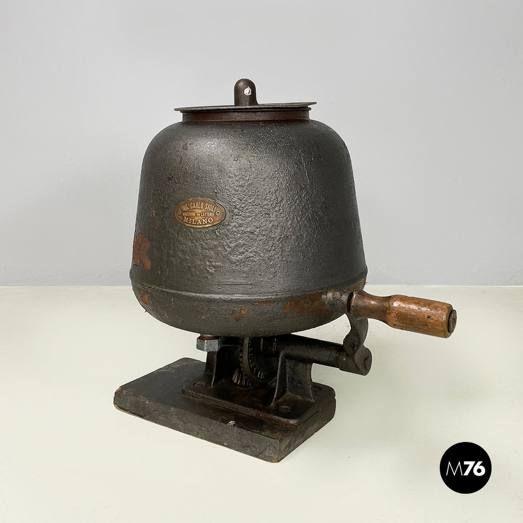 Table butter making machine in dark gray metal by Ing. Carlo Sioli, 1900-1950s