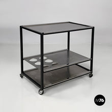 Load image into Gallery viewer, Cart in steel and black metal, 1980s
