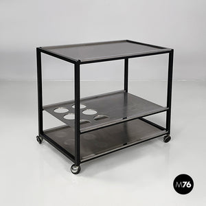 Cart in steel and black metal, 1980s
