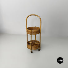 Charger l'image dans la galerie, Bamboo and rattan serving trolley, 1960s
