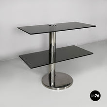 Carica l&#39;immagine nel visualizzatore di Gallery, Console in smoked glass and steel, 1980s
