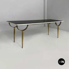 将图片加载到图库查看器，Console in wood and brass, 1980s
