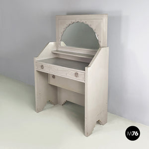 Console with mirror in gray wood by Gino Maggioni for Atelier Borsani Varedo, 1920-1930s