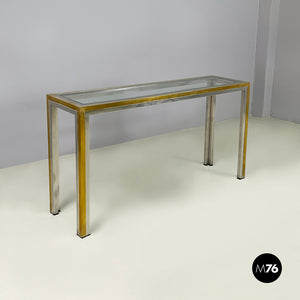 Console in glass, brass and steel by Nanda Vigo, 1970s