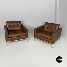 Carica l'immagine nel visualizzatore di Gallery, Leather armchairs by Florence Knoll for Knoll International, 1970s
