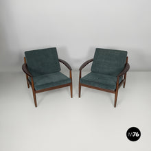 画像をギャラリービューアに読み込む, Green velvet armchairs, 1950s
