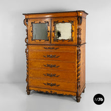 Carica l'immagine nel visualizzatore di Gallery, Sideboard with mirrors in turned wood, 1930s

