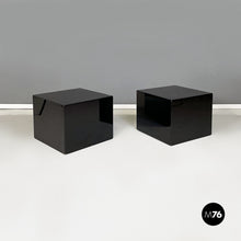 将图片加载到图库查看器，Coffee tables in black lacquered wood, 1990s
