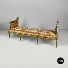 Load image into Gallery viewer, Bench in wood and fabric, 1800s
