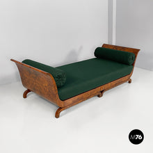 Carica l&#39;immagine nel visualizzatore di Gallery, Daybed in green fabric and wood, 1940s
