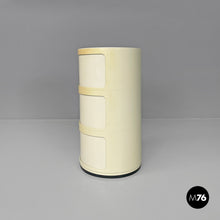 将图片加载到图库查看器，White plastic bedside table Componibili by Anna Castelli Ferrieri for Kartell, 1970s
