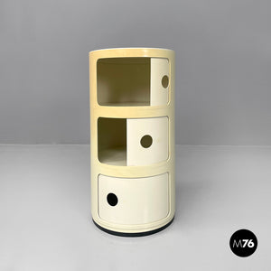 White plastic bedside table Componibili by Anna Castelli Ferrieri for Kartell, 1970s