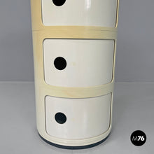 Charger l&#39;image dans la galerie, White plastic bedside table Componibili by Anna Castelli Ferrieri for Kartell, 1970s
