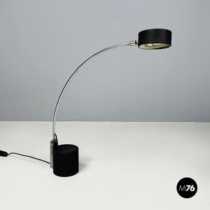 Adjustable table lamp in black metal, 1980s