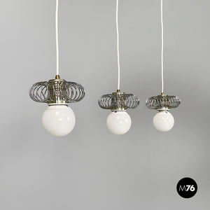 Chandeliers in metal, 1980s