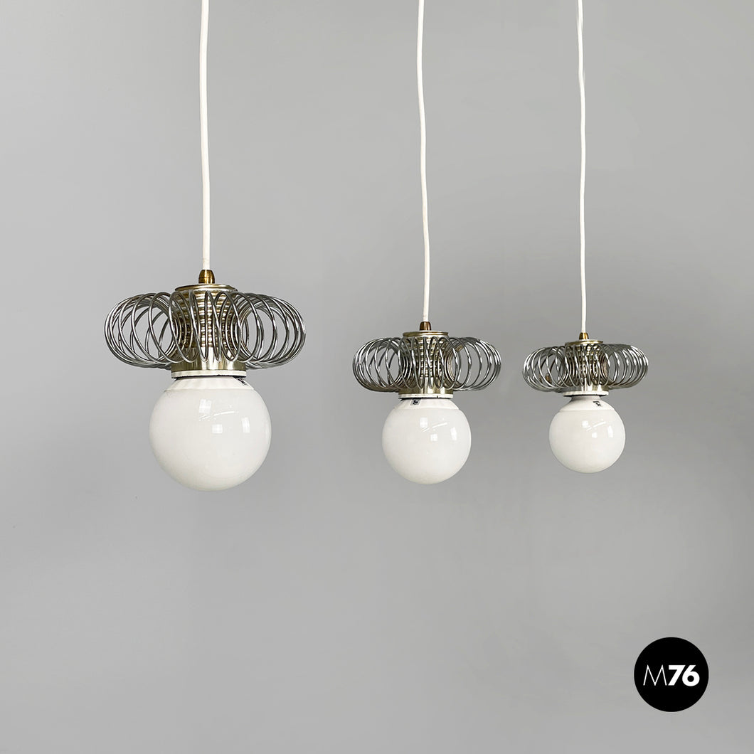 Chandeliers in metal, 1980s