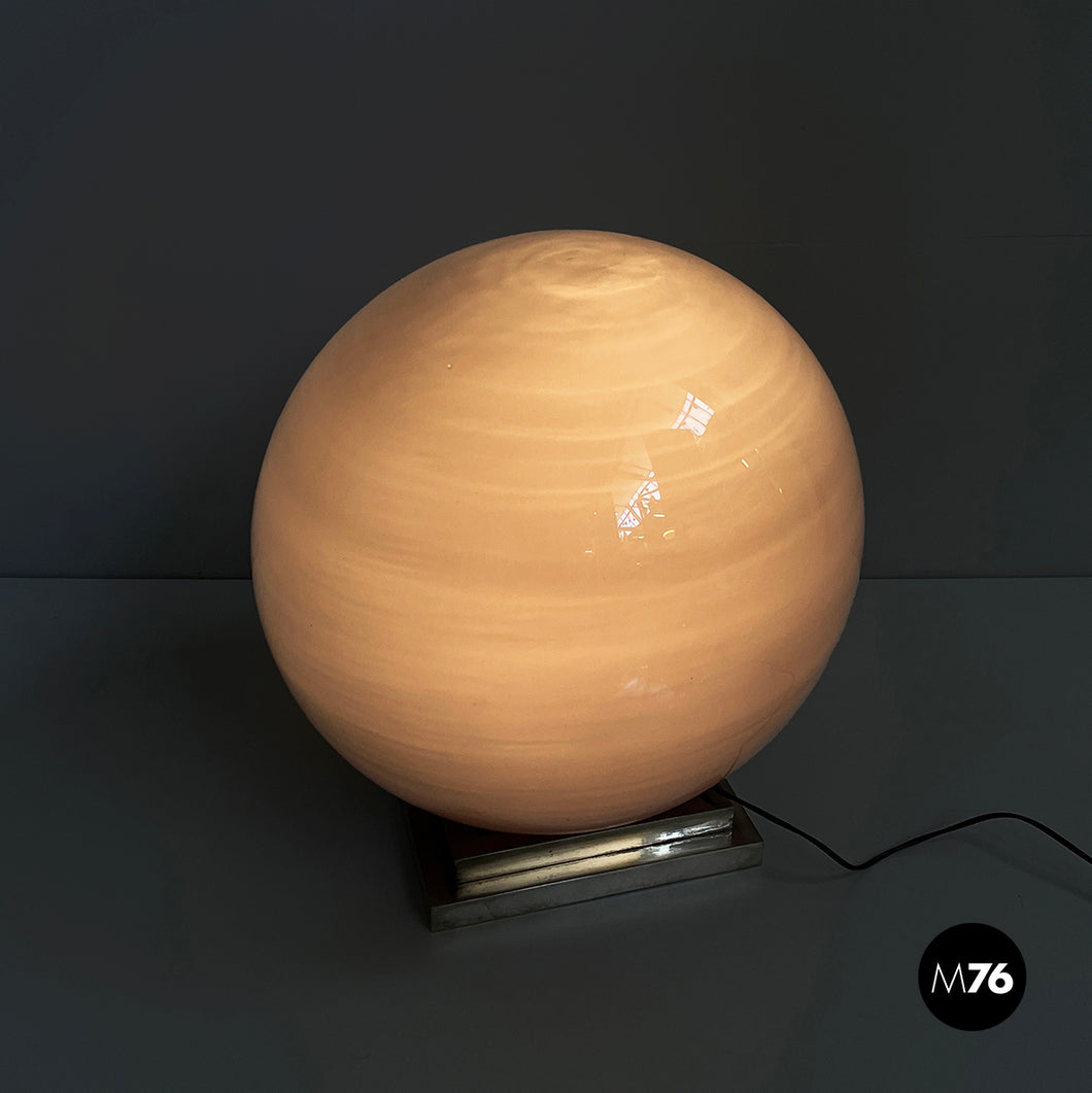 Table lamp in glass and steel, 1970s