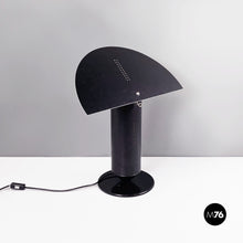 将图片加载到图库查看器，Matte black and glossy white metal table lamp, 1980s
